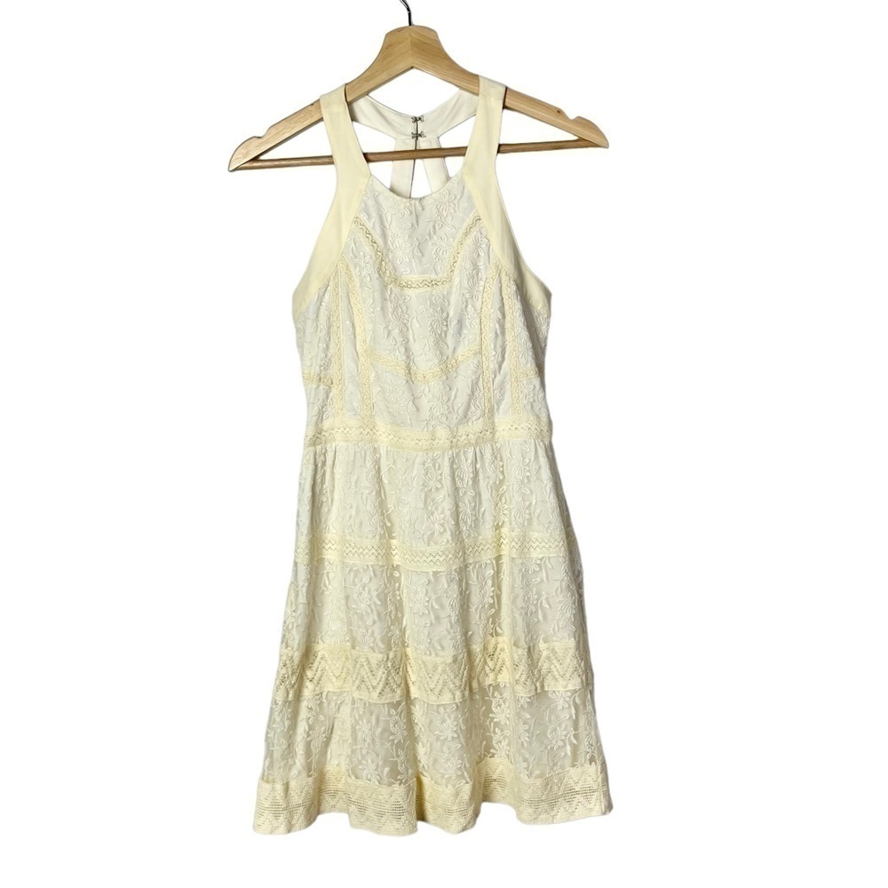 American Eagle AEO Ivory White Lace A-Line Mini Dress 2